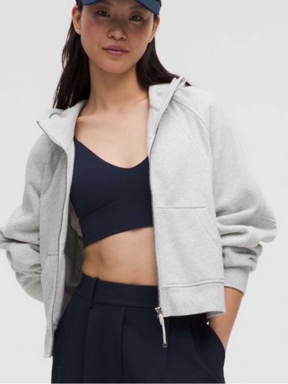 Lululemon Scuba Oversized Full Zip Hoodie Heather Core Ultra Light Grey M/L